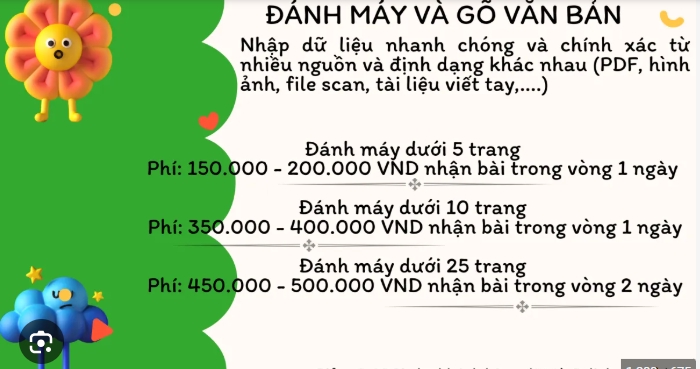 Dịch vụ đánh máy, nhập liệu, gõ văn bản, data entry freelancer, dịch vụ thuê đánh máy văn bản tại nhà.