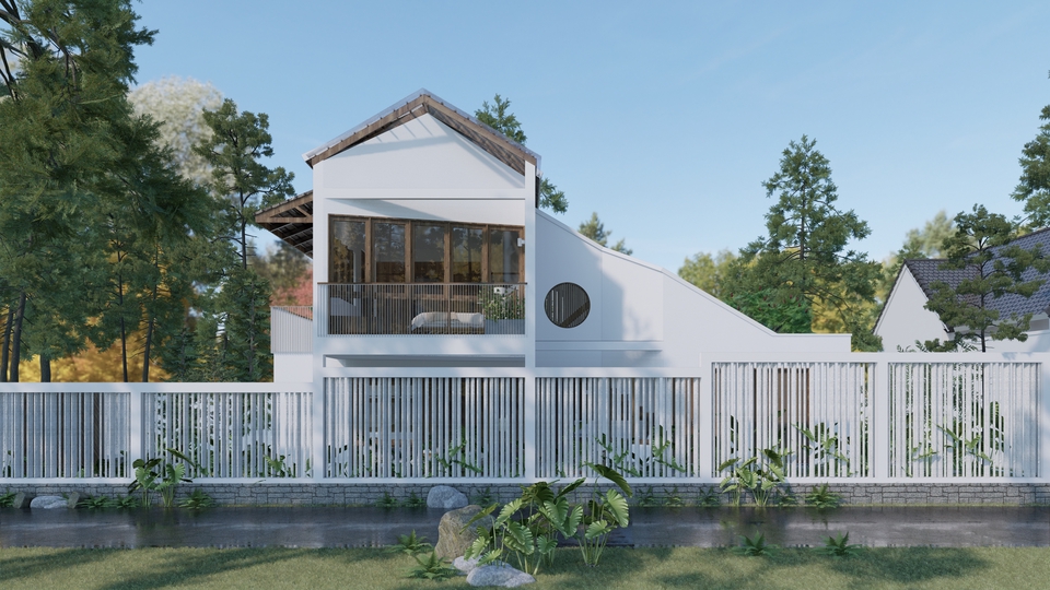 thiết kế mô hình 3d nhà hiện đại freelancer 3d modeling