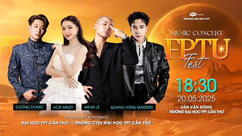 Thiết kế banner cho buổi biểu diễn âm nhạc FPTU Fest tại trường Đại học FPT Cần Thơ.