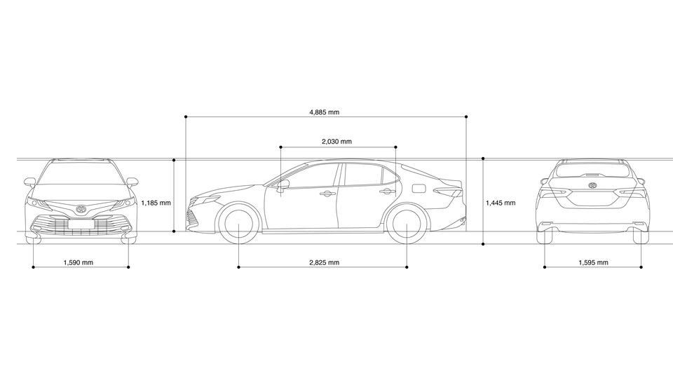 ภาพประกอบเวกเตอร์ - Car Dimension - 8