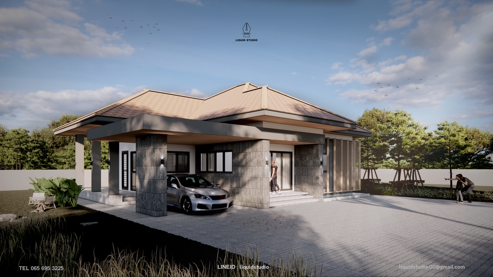 ออกแบบบ้าน3มิติ perspective รับสร้างบ้านสวย ราคาถูก