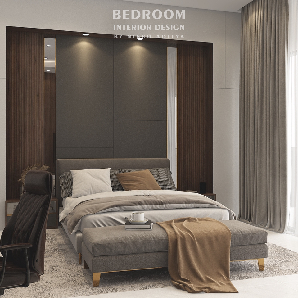 3D & Perspektif - Desain 3D Interior Kamar Tidur - 7