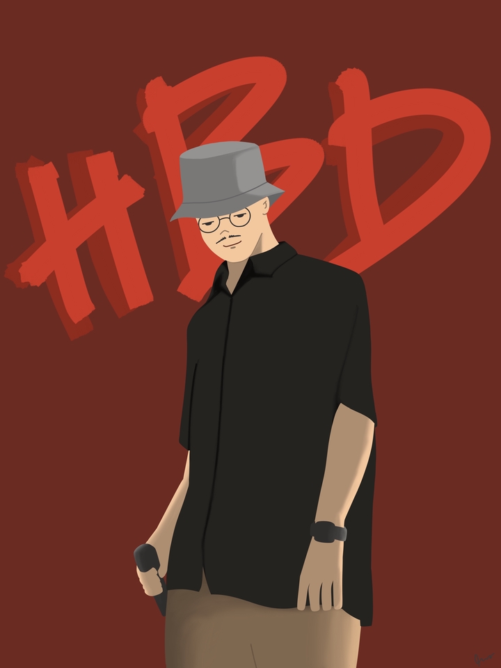 รับวาดรูปการ์ตูนชาย สไตล์มินิมอล ใส่หมวก