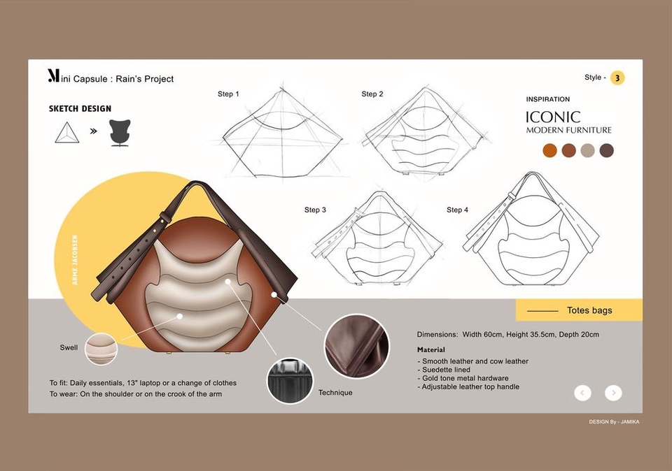 วาด/ออกแบบแพทเทิร์นเสื้อผ้า - รับออกแบบกระเป๋า / ลวดลายบนกระเป๋า Monogram ( Bags Design Accessory / Flat Sketches ) - 15
