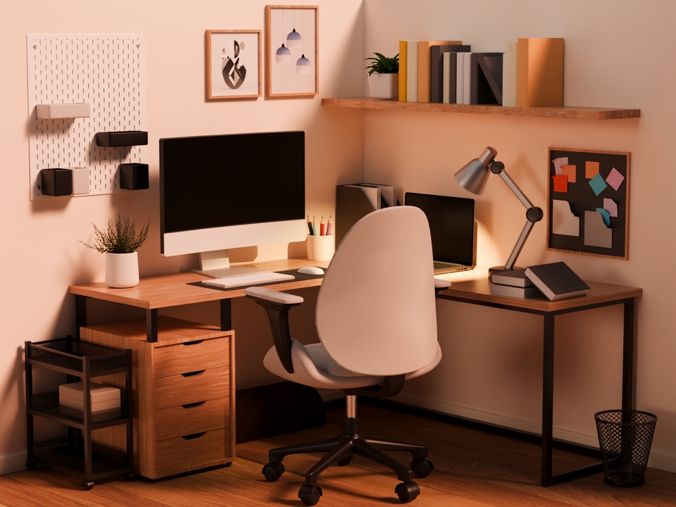 Jasa ilustrasi digital untuk desain interior dengan tema minimalis modern.