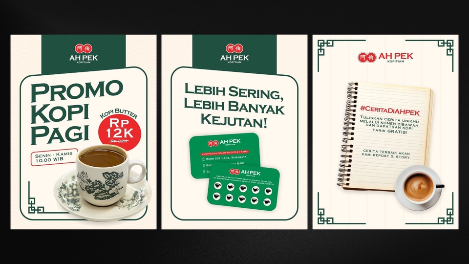 Jasa desain banner instagram promosi kopi pagi dengan desain unik dan menarik