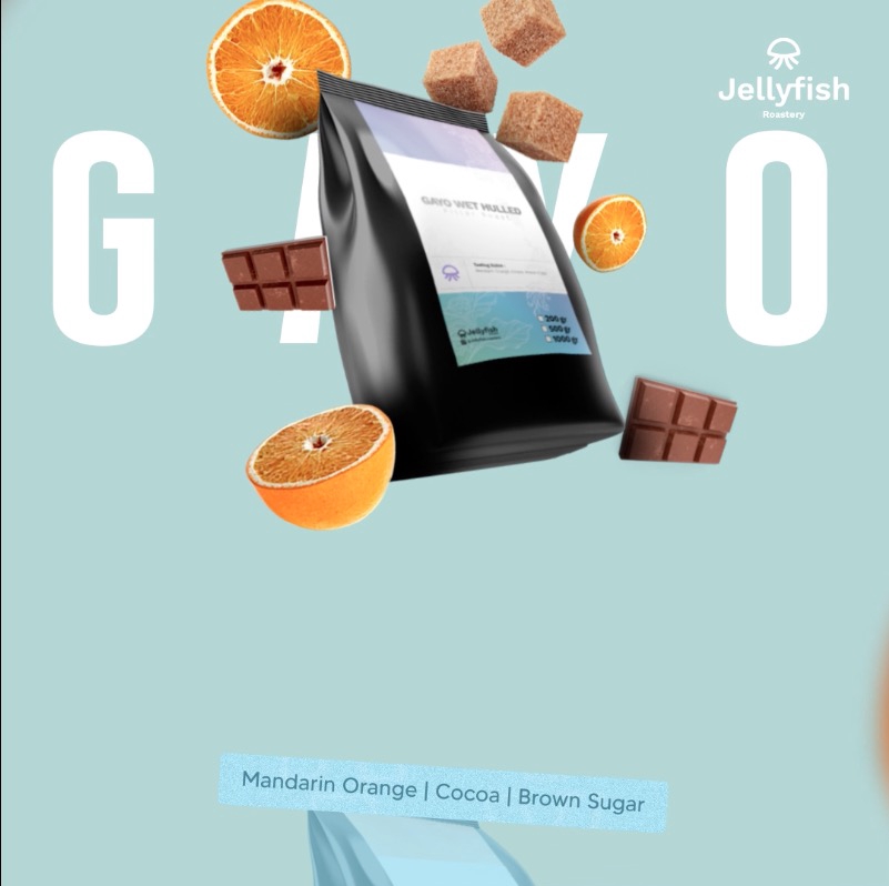 Jasa pembuatan motion graphic untuk iklan produk dengan desain animasi jeruk, coklat dan gula.
