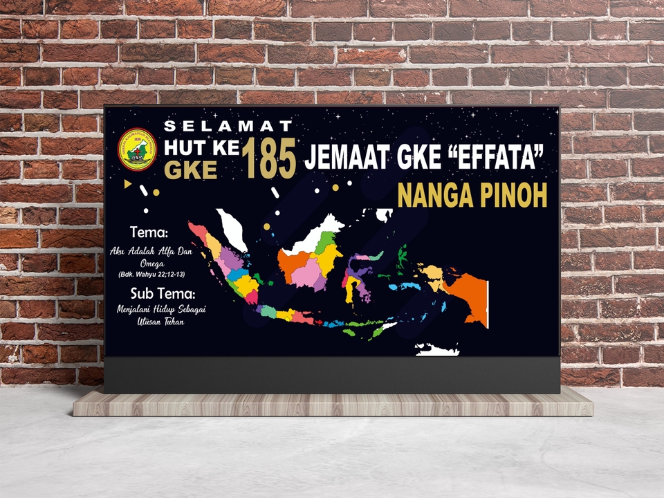 Desain Spanduk HUT ke 185 Jemaat GKE Effata Nanga Pinoh