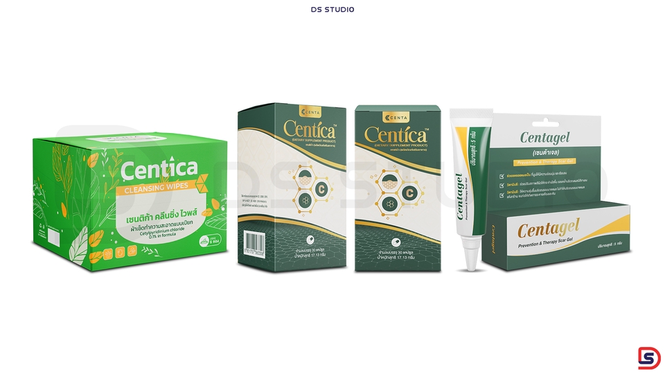รับปั้นโมเดล 3d แพ็คช็อต สินค้า เครื่องสำอาง Cantica และ Centagel