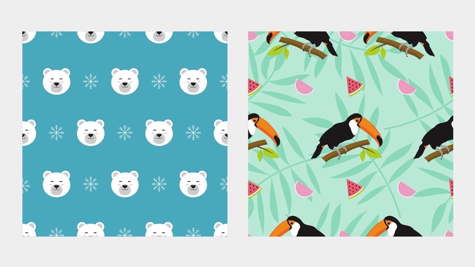 Gambar dan Ilustrasi - Seamless Pattern Flat Design Style (Gambar/Pola Berulang) - 1