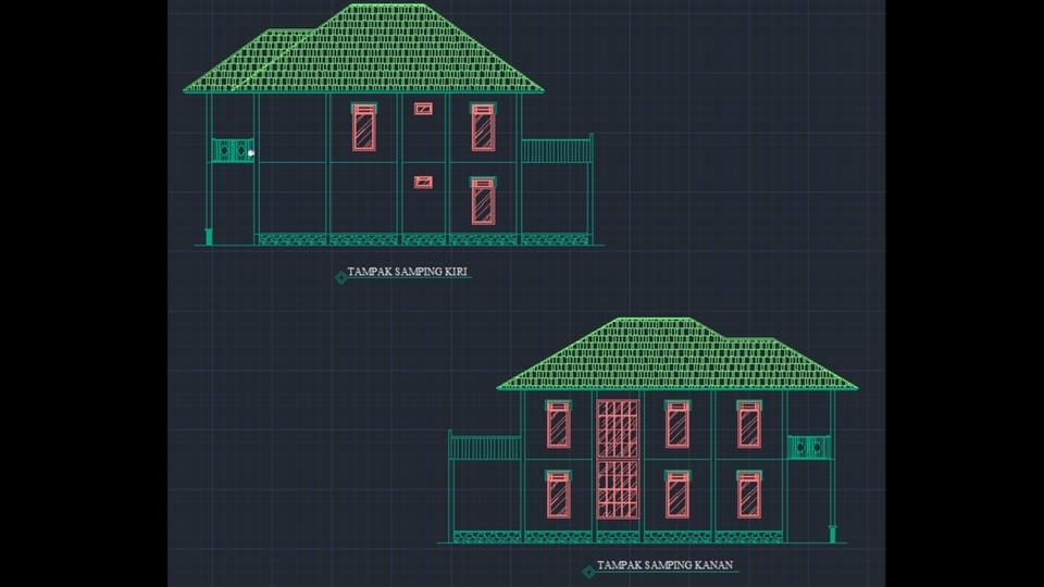 CAD Drawing - AUTOCAD Drawing IMB 1-3 Hari Jadi | Rumah Tinggal | Ruko | Kantor | Mess | Gambar Struktur - 8