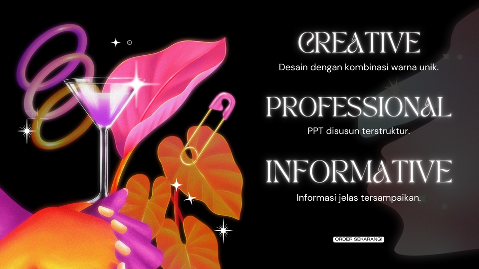 Jasa desain powerpoint presentasi profesional, desain slide presentasi kreatif dengan harga terjangkau.