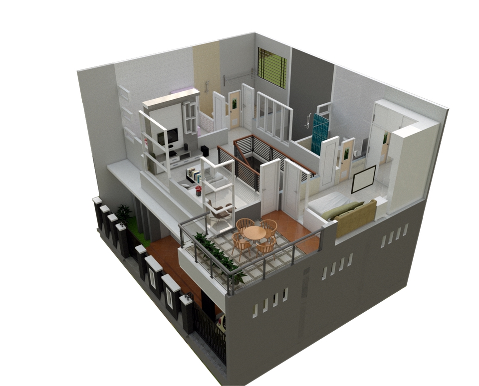 3D & Perspektif - 3D VISUAL RUMAH MODERN DAN KONTEMPORE - 2