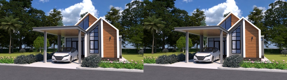 3D Perspective - 3D อาคาร บ้านชั้นเดียว บ้านสองชั้น - 9
