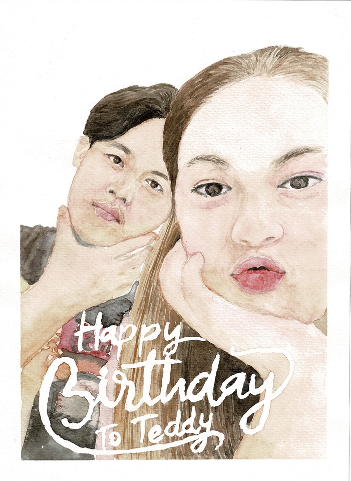 วาดภาพเหมือน Portrait - รับวาดภาพเหมือนสีน้ำ Portrait (รูปเหมือน หรือ กึ่งการ์ตูน) - 7