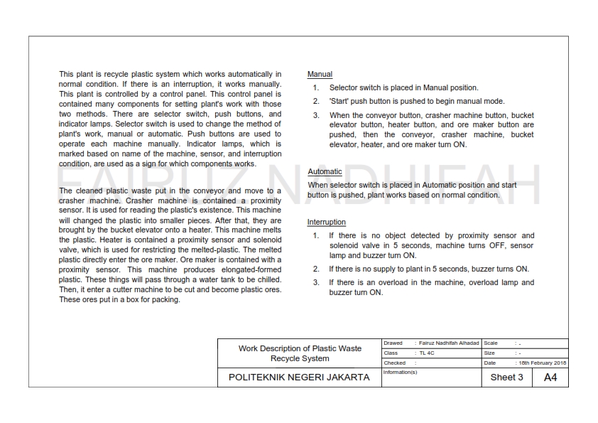 Jasa drafter autocad, drafter freelance, jasa drafter autocad murah, pembuatan autocad, drafter murah untuk sistem daur ulang plastik.