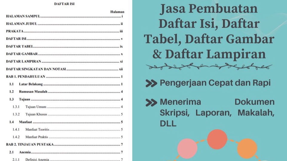 Pengetikan Umum - Jasa Pembuatan Daftar Isi/Daftar Gambar/Daftar Tabel/Daftar Lampiran - 1