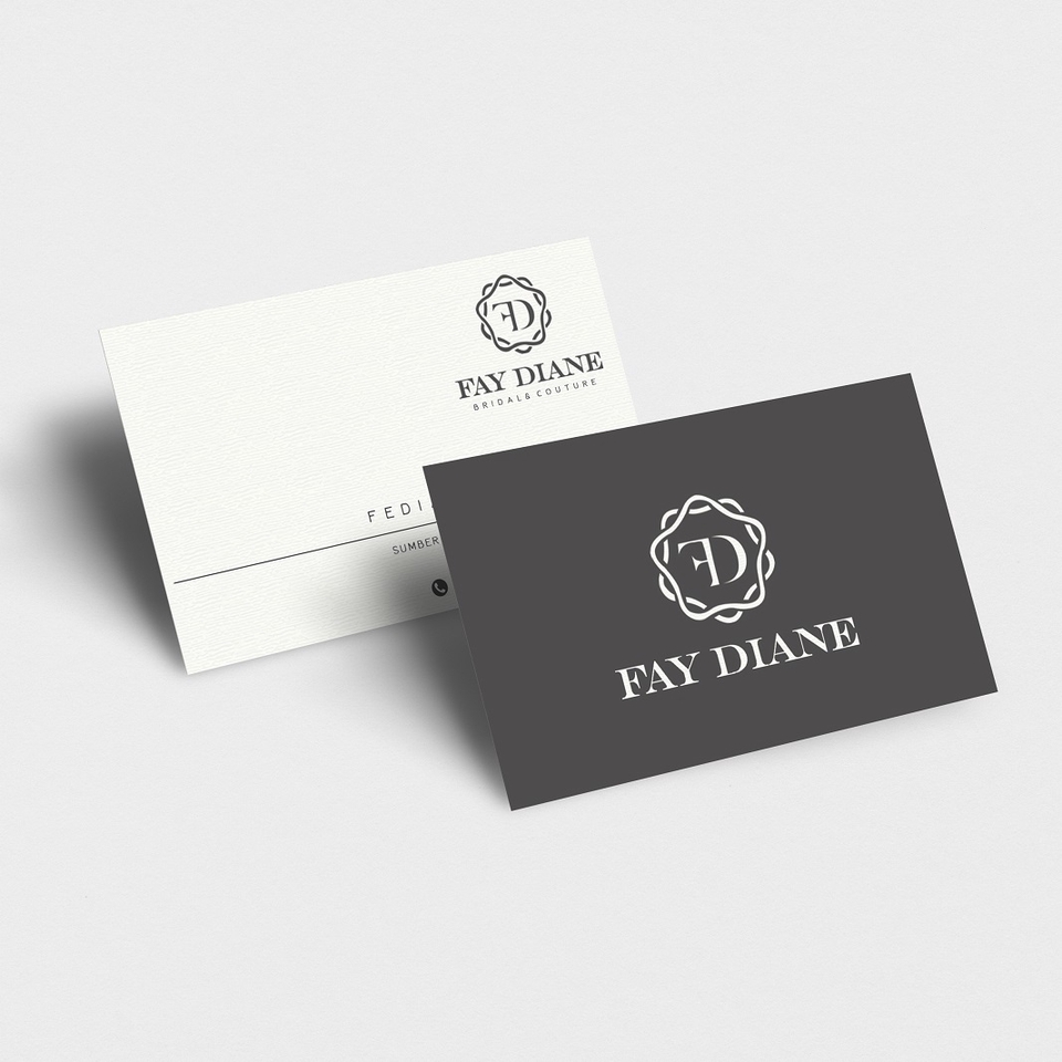 Desain logo profesional Fay Diane Bridal Couture dengan konsep elegan dan modern.