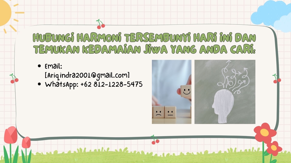 Jasa pengembangan diri: temukan kedamaian jiwa dan hubungi harmoni tersembunyi dengan konsultasi psikologi online.
