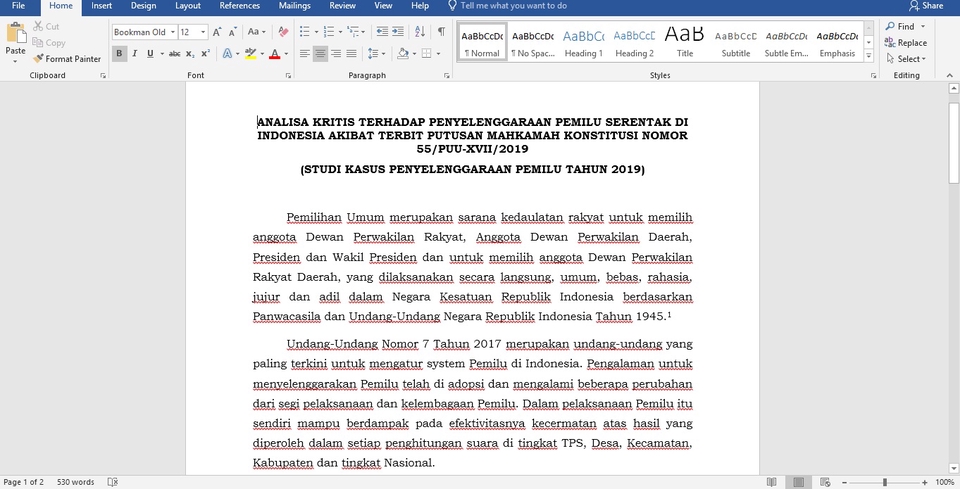 Jasa pengetikan online dokumen analisa kritis tentang penyelenggaraan pemilu serentak di Indonesia.