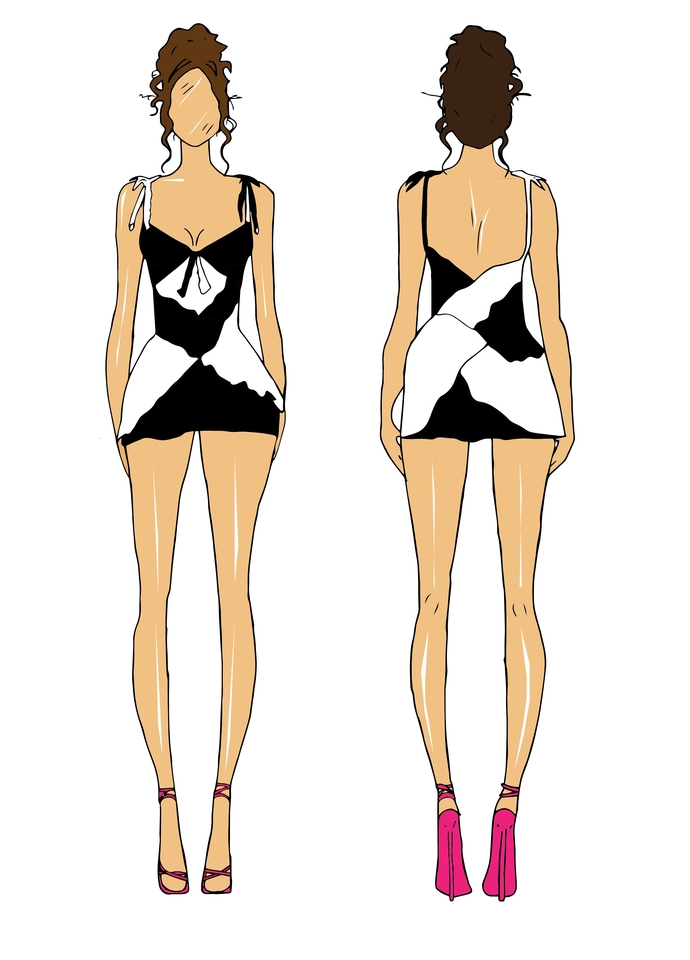 Desain kaos wanita model modern dengan motif abstrak, cocok untuk distro atau desain baju casual