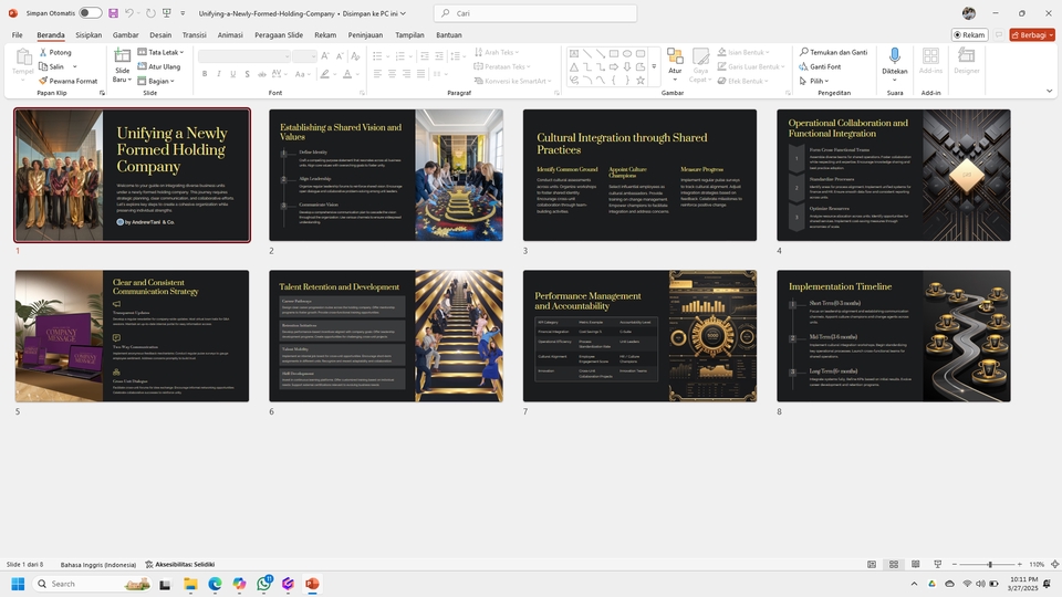 Desain powerpoint untuk presentasi perusahaan baru