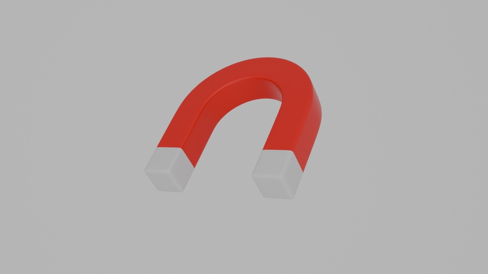 Magnet merah dengan ujung putih, ilustrasi untuk belajar online bahasa inggris, kursus bahasa inggris online, les bahasa inggris online, belajar bahasa online, bimbel bahasa inggris online, kursus bahasa online.