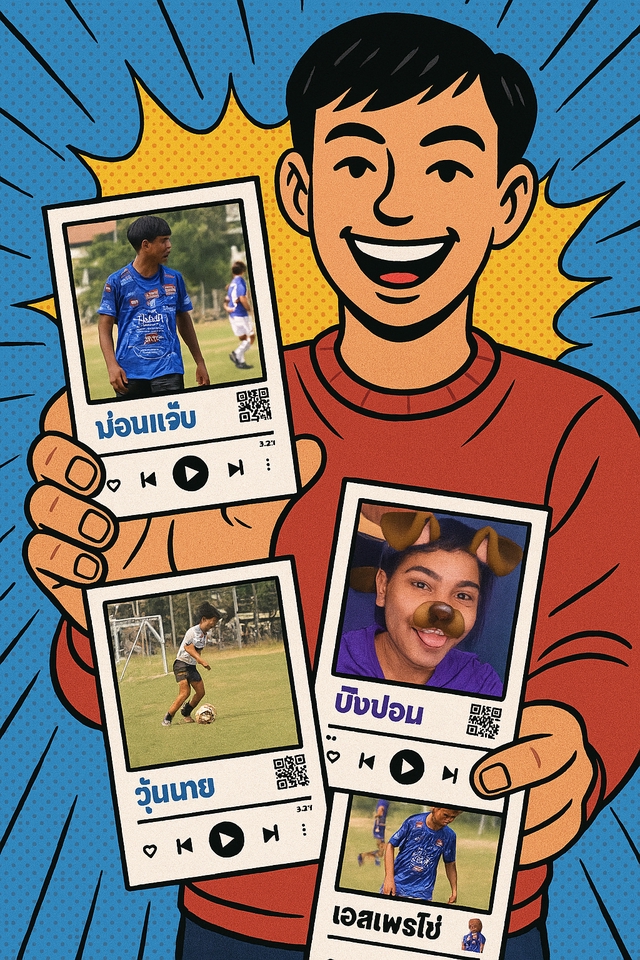 ออกแบบ canva โปสเตอร์ ภาพคนเล่นฟุตบอล