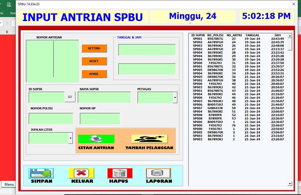 Jasa pembuatan aplikasi desktop antrian SPBU dengan software custom untuk meningkatkan efisiensi operasional.