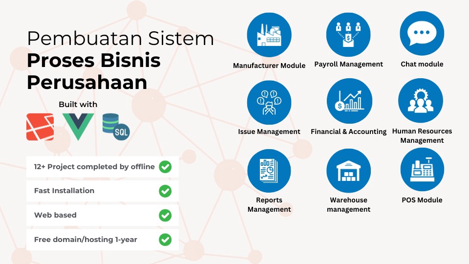 Jasa Lainnya di Web dan Pemrograman - Jasa pembuatan sistem proses bisnis perusahaan (Semi-ERP)