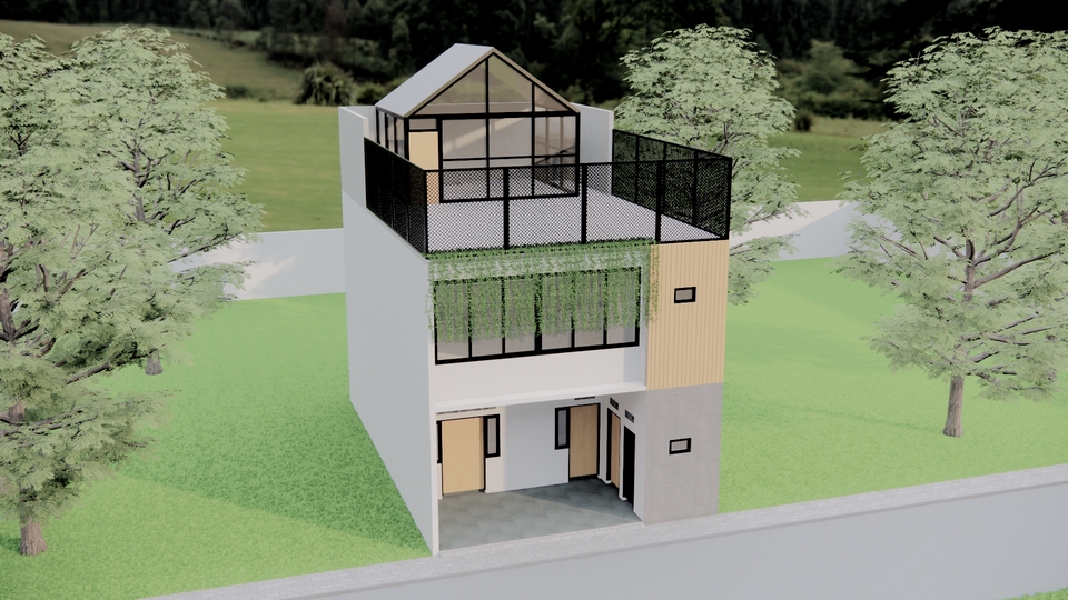 3D & Perspektif - Desain 3D dan Rendering Interior dan Exterior, Desain Rumah Tinggal  - 8