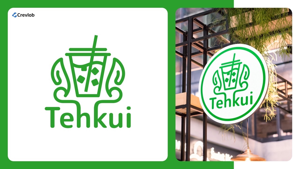 Jasa desain logo online, logo untuk TehKui, desain logo minuman, desain logo cafe, desain logo online shop, membuat logo online
