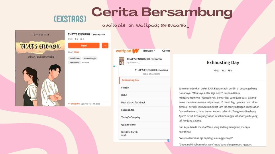 Jasa penulis konten freelance untuk menulis cerita bersambung.