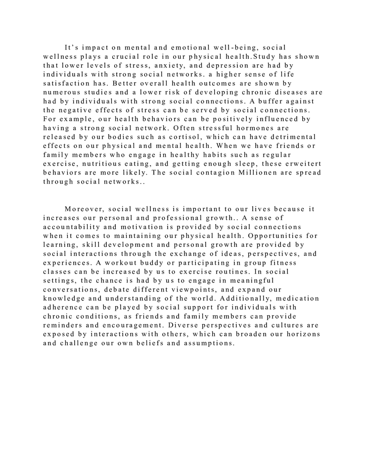 เขียนบทความ - Wellness Dimension Essay - 7