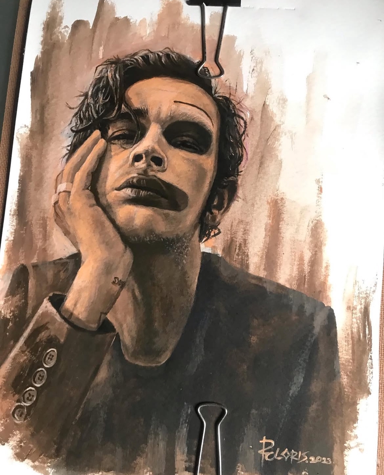 วาดภาพเหมือน สีน้ำมันแนวเหมือนจริง สไตล์ดาร์ค ภาพเหมือนบุคคล รับวาดภาพ ภาพประกอบ