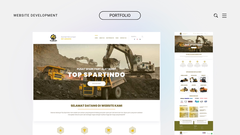 Jasa pembuatan website profesional dengan desain modern dan responsive untuk perusahaan anda, contoh website dengan tema konstruksi.