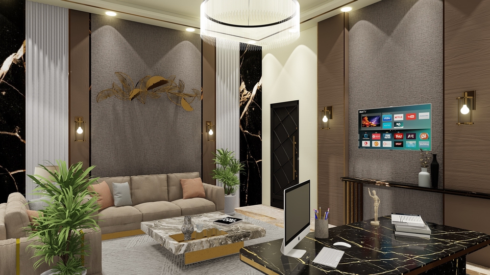 3D & Perspektif - Luxury CEO Office Room - 4