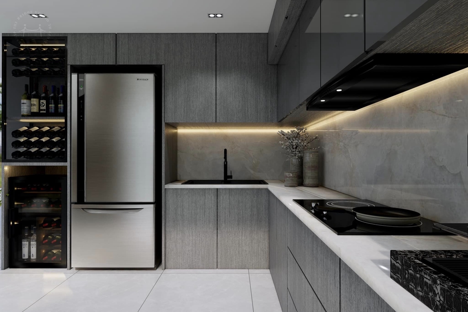 ออกแบบตกแต่งภายในห้องครัวหรู โมเดิร์น บ้านหรู รีโนเวทห้องครัว