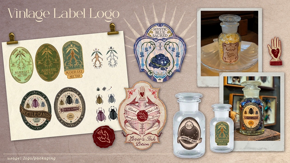 ออกแบบฉลากสินค้า vintage แพคเกจจิ้งสวยๆ รับออกแบบ packaging design