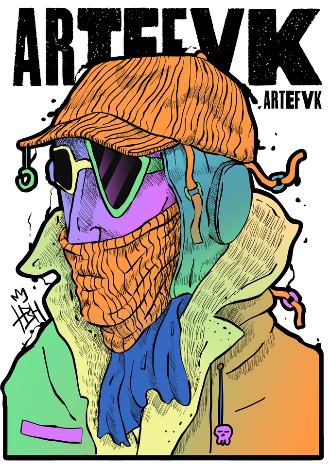 Ilustrasi kartun orang memakai topi dan kacamata