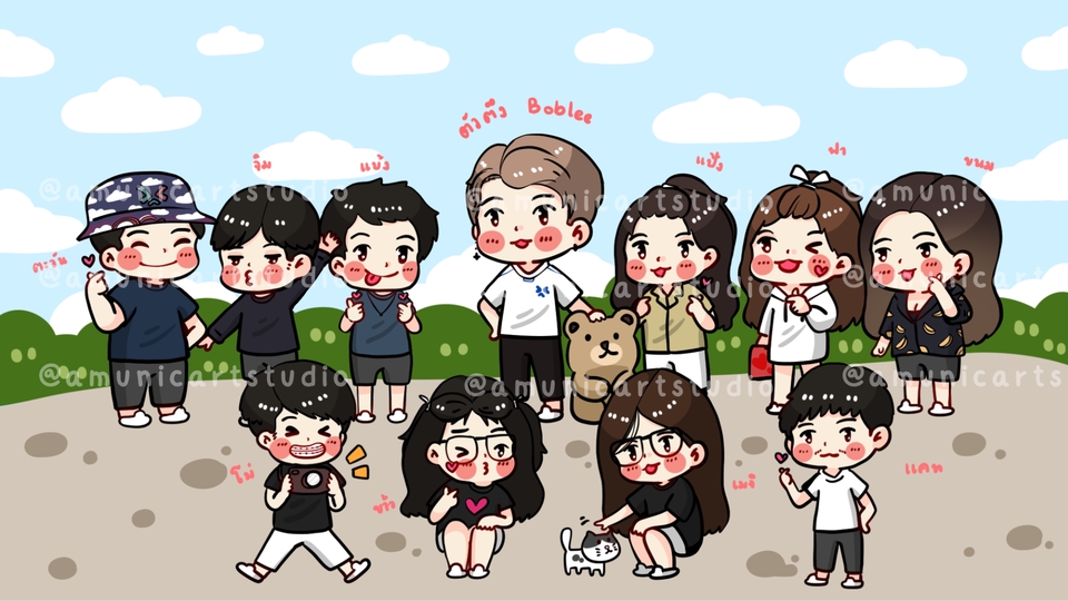 รับวาดรูปการ์ตูนกลุ่มน่ารัก วาดภาพประกอบนิทานหรือการ์ดอวยพร งาน digital painting สไตล์เกาหลี วาดรูปสินค้าและตัวการ์ตูน มอบความสดใส รับวาดภาพดิจิตอลเพ้นท์ในหลากหลายสไตล์ ออกแบบตัวละคร วาดภาพประกอบเกมส์ การ์ตูนน่ารัก