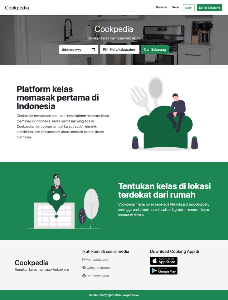 Jasa pembuatan website toko online - Platform kelas memasak pertama di Indonesia - Cookpedia