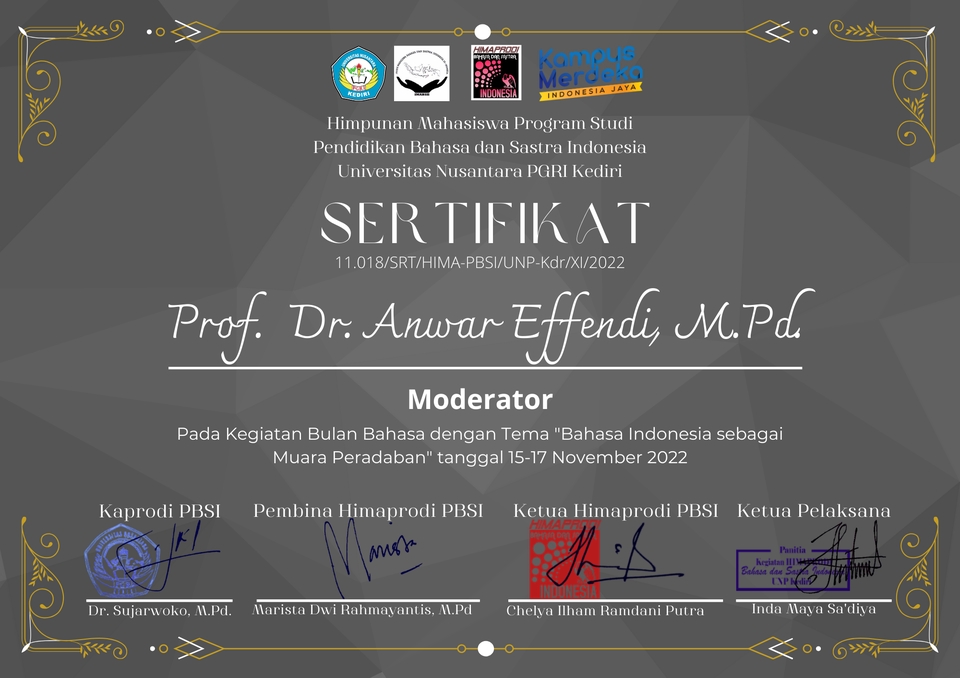 Digital Printing - Sertifikat Acara sesuai dengan tema acara - 3