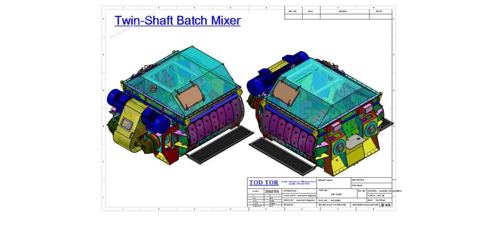 แบบจำลอง 3 มิติ ของ เครื่องผสมปูนซีเมนต์แบบสองแกน สำหรับงานก่อสร้าง รับเขียนแบบก่อสร้างบ้าน รับออกแบบบ้าน รับเขียนแบบ ออกแบบบ้าน 3 มิติ