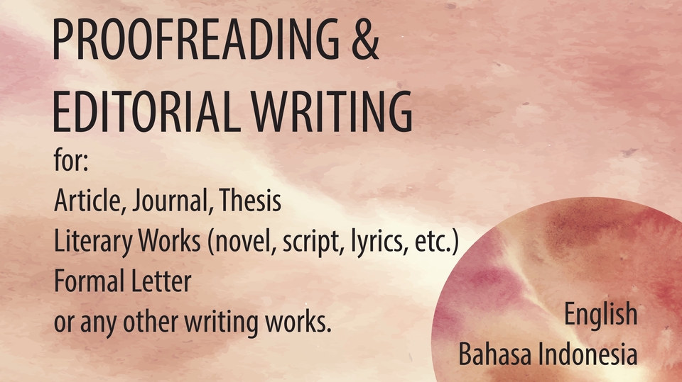 Proofreading - English and Indonesia Proofreading and Editing - 1
