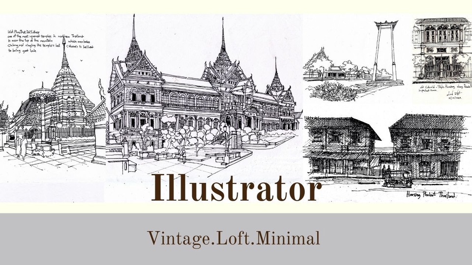 วาดภาพประกอบ - รับเขียนภาพประกอบลายเส้นสถาปัตยกรรม - 1