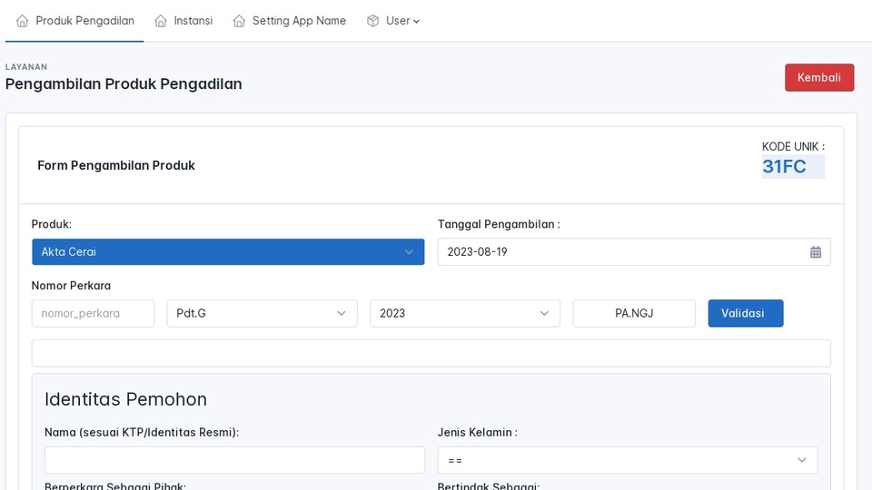 Web Development - Aplikasi Pengambilan Produk Akta Cerai dan Salinan Putusan - 1