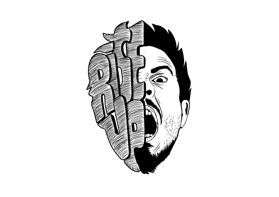 Desain kaos dengan motif tulisan keren untuk desainer profesional.