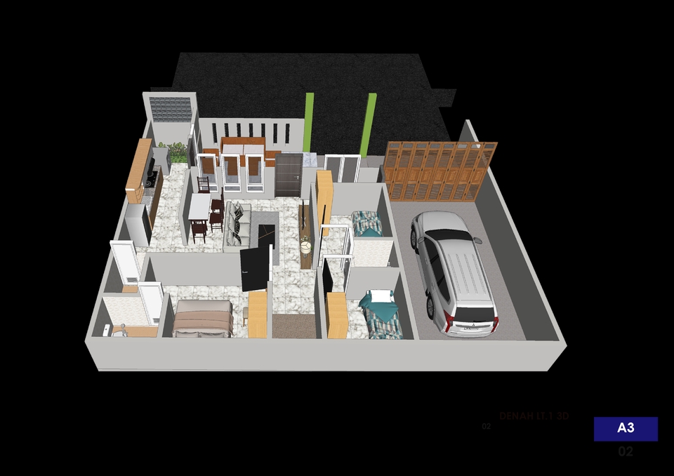 3D & Perspektif - DESAIN DENAH MENARIK - 6