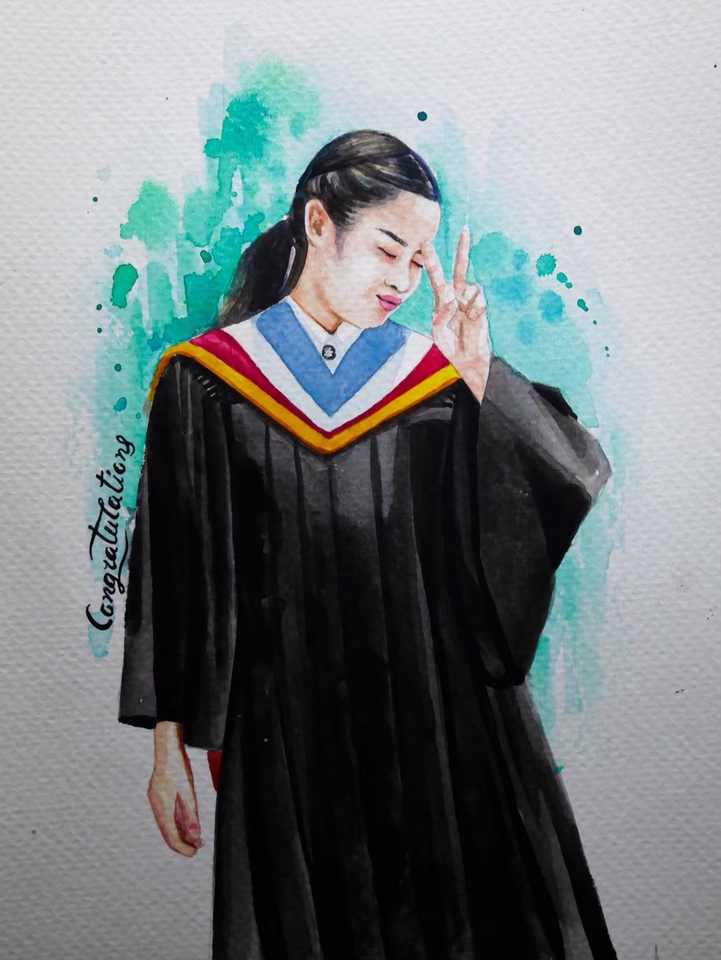 วาดภาพเหมือน Portrait - รับวาดภาพเหมือนสีนำ้ - 8